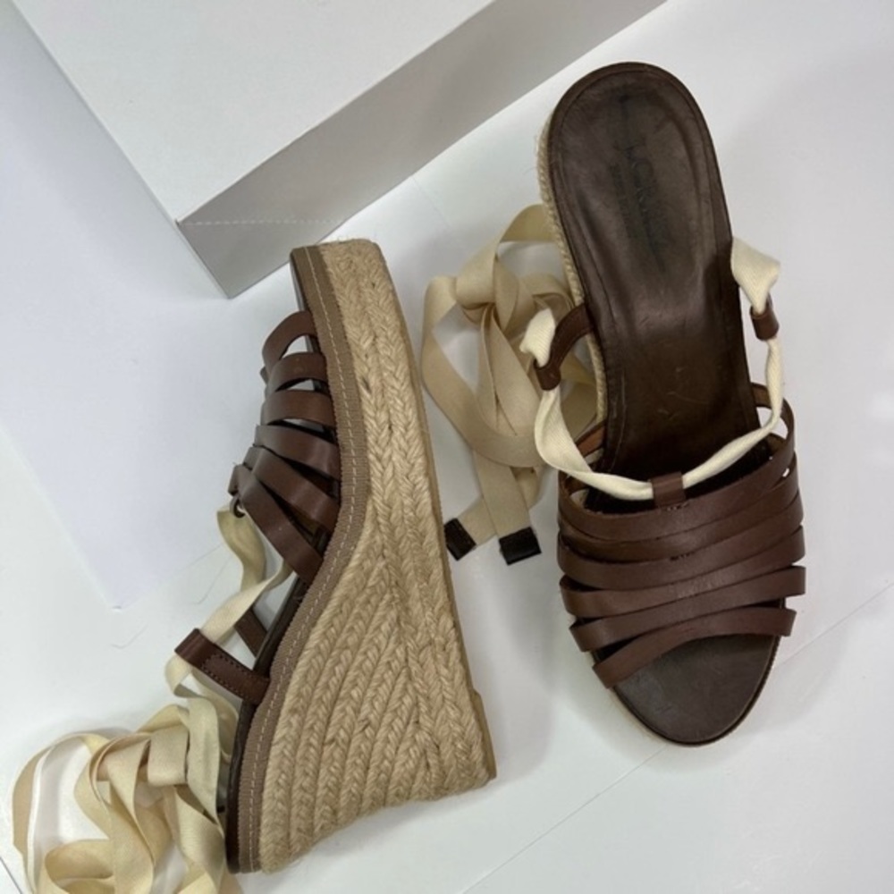 J Crew Made in Italy Espadrilles Ankle Wrap Sandal
